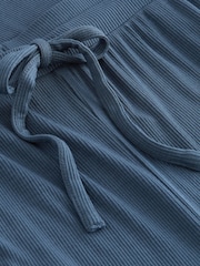 Light Blue Ribbed Short Set Pyjamas - Image 9 of 9