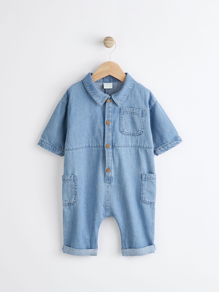 Denim Baby Romper (0mths-2yrs) - Image 1 of 9