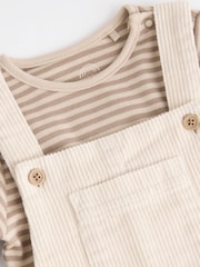 Neutral Tiger Cord 100% Cotton Baby Dungarees and Bodysuit Set (0mths-2yrs) - Image 5 of 8