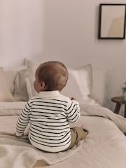 Mornarsko modra črtasta - Baby Woven100% Cotton Top and Trousers Set (0mths-2yrs) - Slika 3 iz 18