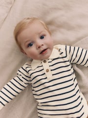 Mornarsko modra črtasta - Baby Woven100% Cotton Top and Trousers Set (0mths-2yrs) - Slika 4 iz 18