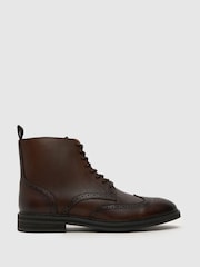 Schuh Draco Brogue Brown Boots - Image 1 of 4