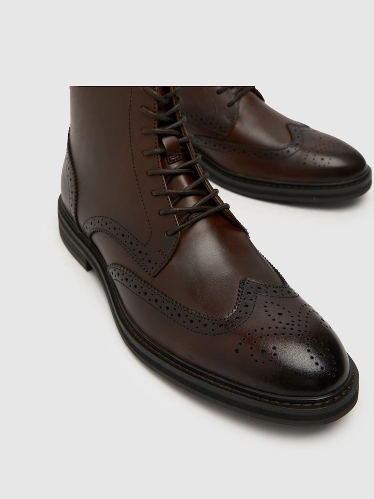 Schuh Draco Brogue Brown Boots - Image 4 of 4