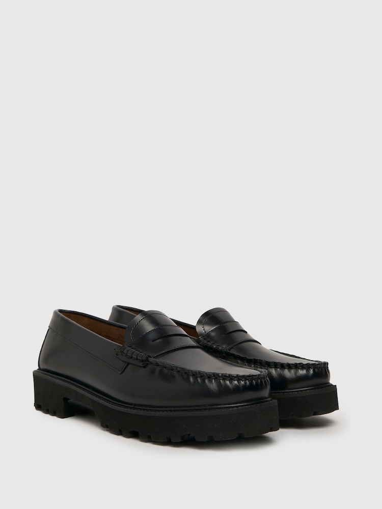 Schuh Lionel Chunky Leather Black Loafers - Image 2 of 4