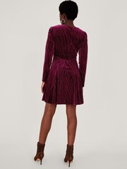 Monsoon Red Zahra Velvet Tea Dress - Image 2 of 4