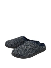 Dunlop Blue Mens Knitted Mules Slippers - Image 2 of 4