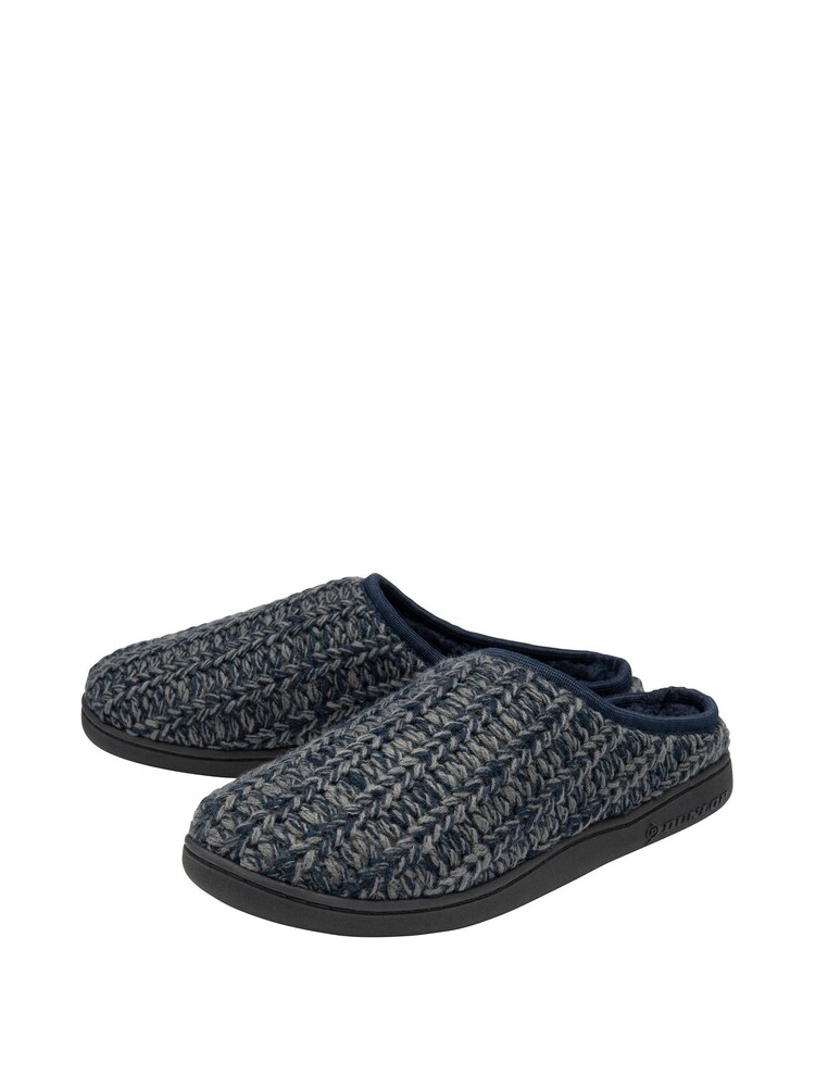 Dunlop Blue Mens Knitted Mules Slippers - Image 2 of 4