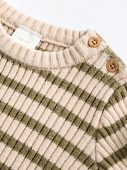 Green Stripe Baby Knitted Rib Top and Leggings Set (0mths-2yrs) - Image 11 of 14