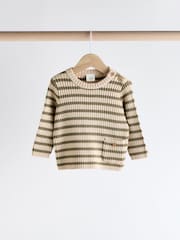 Green Stripe Baby Knitted Rib Top and Leggings Set (0mths-2yrs) - Image 6 of 14