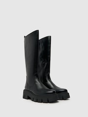 Schuh Dove Leather Chunky Knee Boots - Image 2 of 4