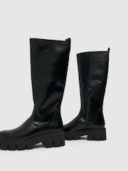 Schuh Dove Leather Chunky Knee Boots - Image 3 of 4