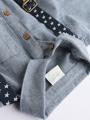 Azul marino - Conjunto de 3 piezas para bebé con camisa, pantalones y tirantes (0 meses - 2 años) - Imagen 6 de 10