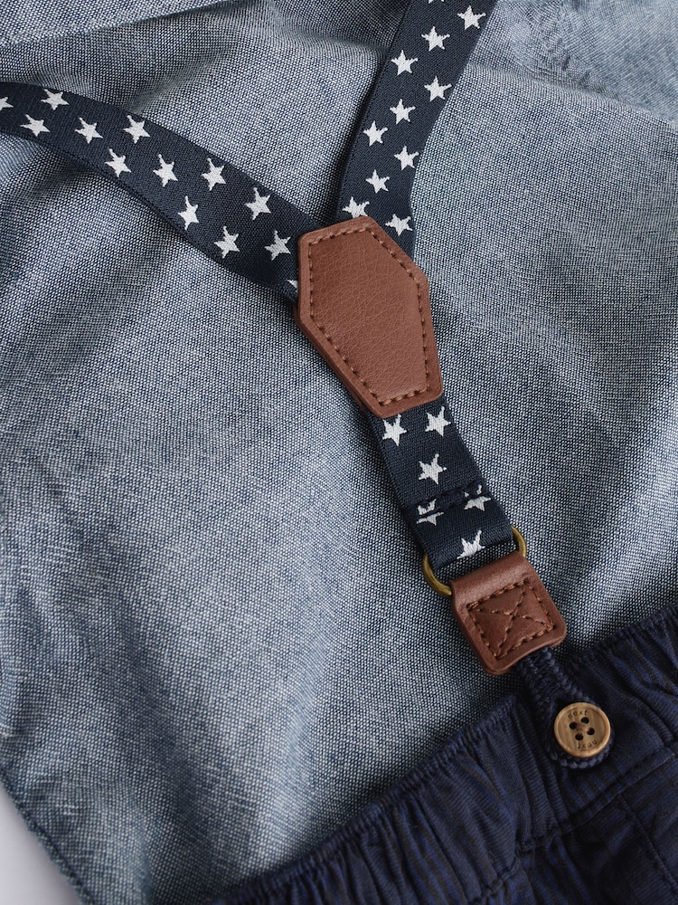 Navy Baby Shirt, Trousers and Braces 3 Piece Set (0mths-2yrs) - Image 7 of 10