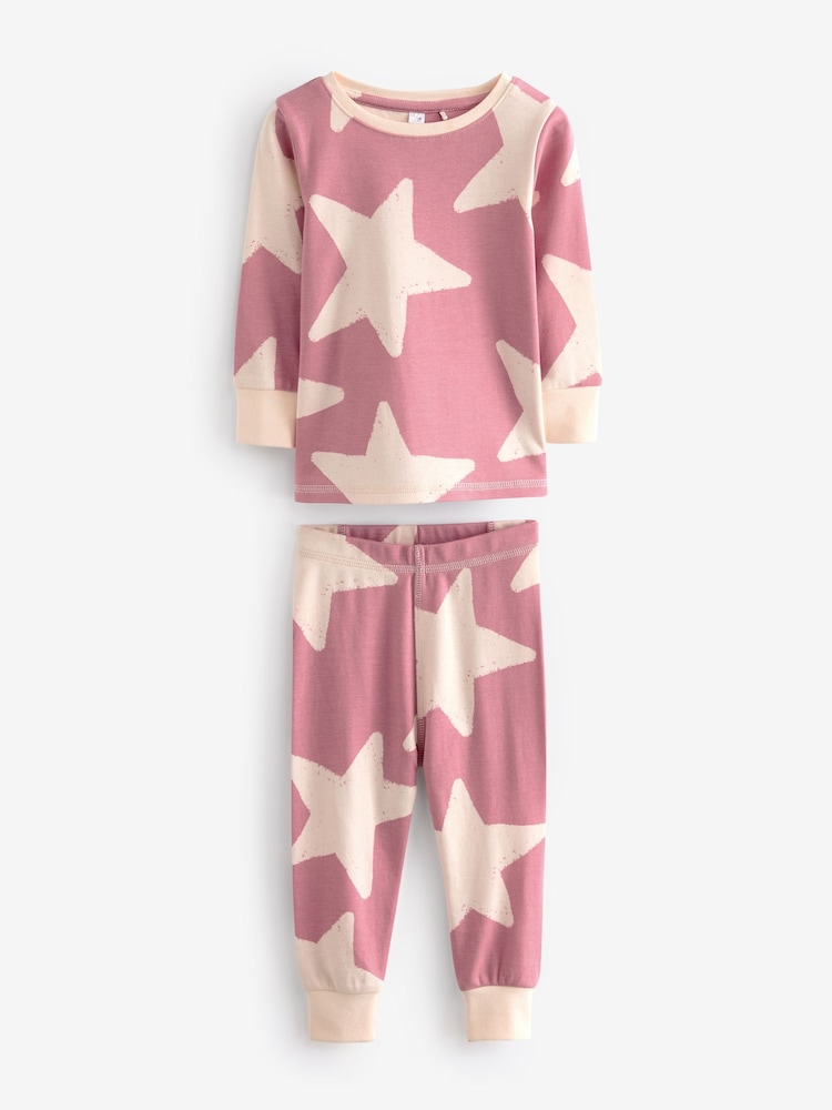 Pink/White 3 Pack 100% Cotton Snuggle Pyjamas (9mths-12yrs) - Image 6 of 12