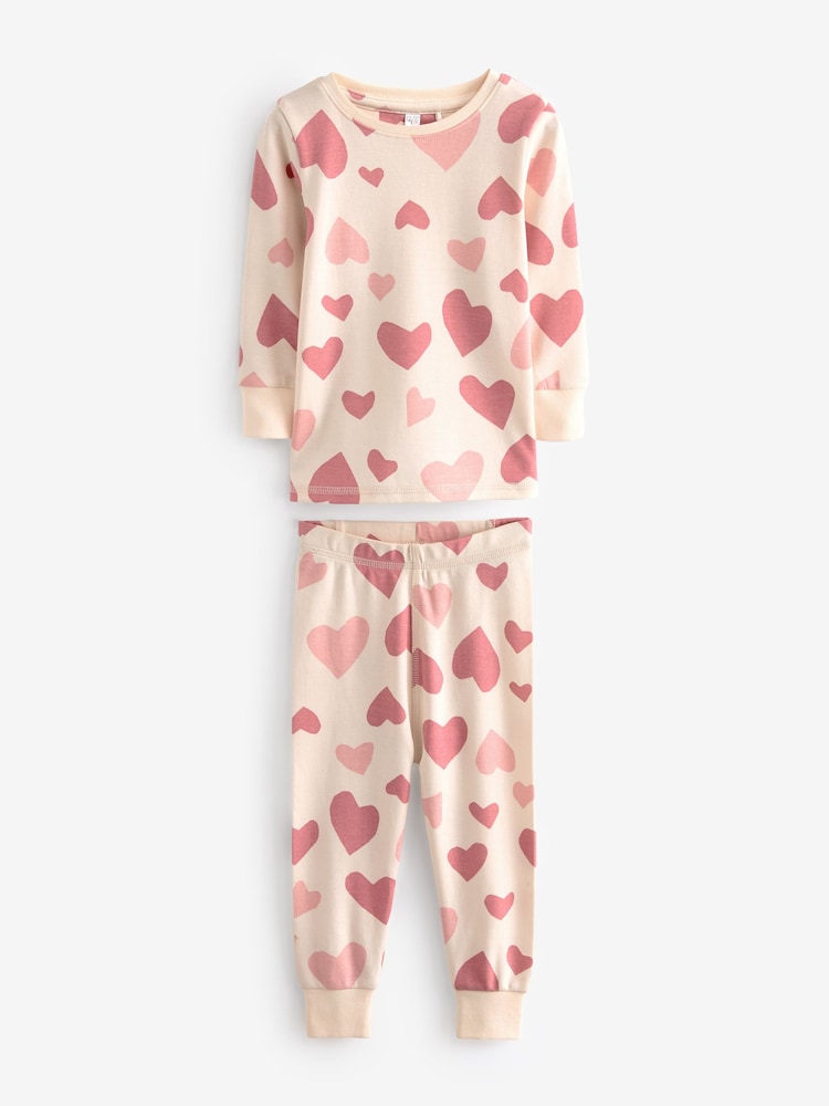 Pink/White 3 Pack 100% Cotton Snuggle Pyjamas (9mths-12yrs) - Image 7 of 12