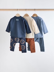 Navy Blue Lion Baby Tops and Leggings 6 Piece Set - Image 2 of 15