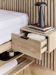 Light Oak Effect Bronx Wooden Hotel Bed Frame with Platform Storage and Bedside Tables - Image 5 of 8