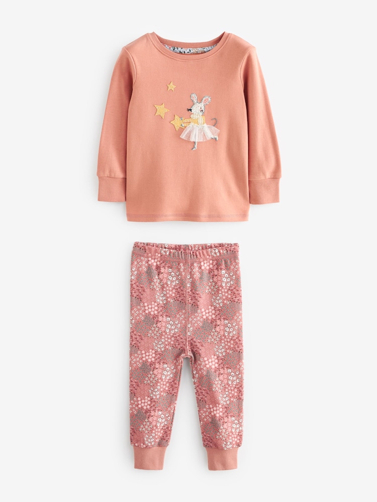 Blue/Pink Mouse Long Sleeve Snuggle Pyjamas 3 Pack (9mths-16yrs) - Image 10 of 17