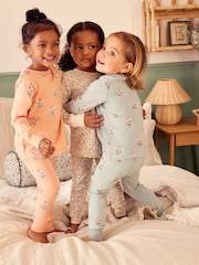 Bleu/ Peach/ Cream Ditsy - Pyjama Floral Snuggle 3 Pack (9mths-16yrs) - Image 2 de 10