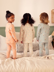 Bleu/ Peach/ Cream Ditsy - Pyjama Floral Snuggle 3 Pack (9mths-16yrs) - Image 3 de 10