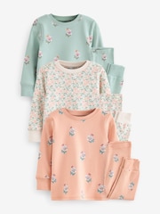 Bleu/ Peach/ Cream Ditsy - Pyjama Floral Snuggle 3 Pack (9mths-16yrs) - Image 5 de 10