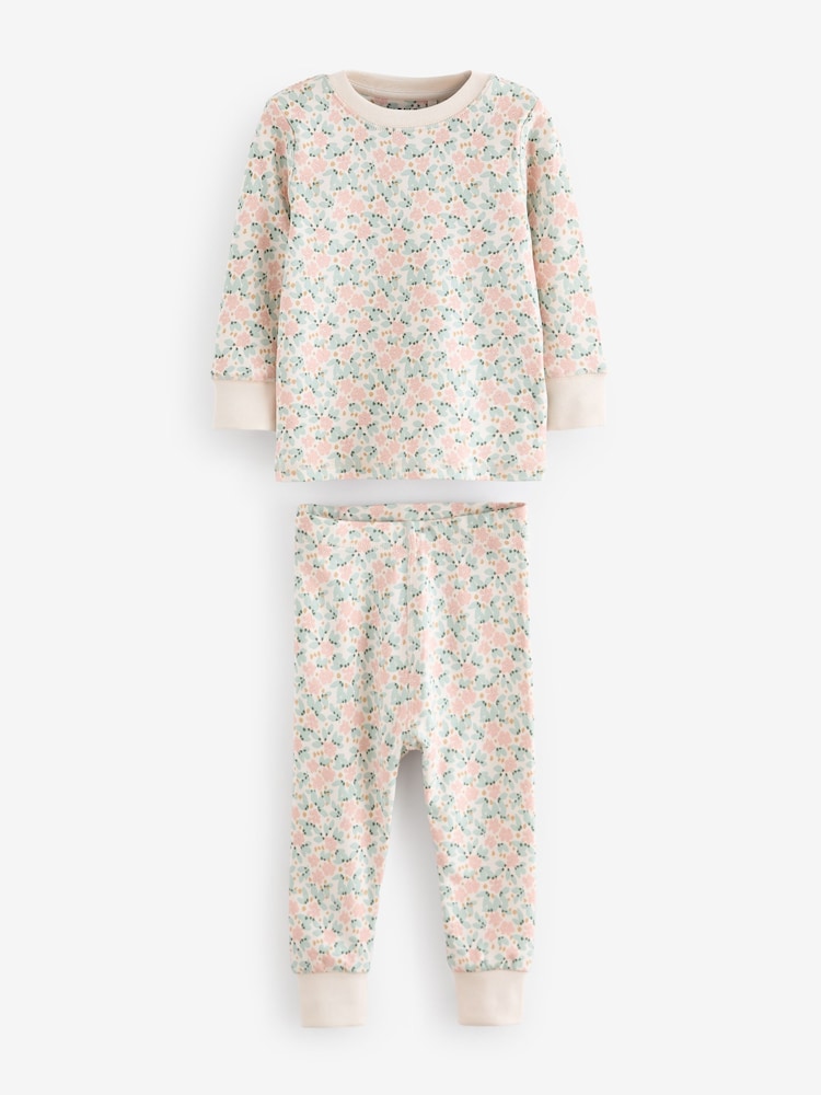 Bleu/ Peach/ Cream Ditsy - Pyjama Floral Snuggle 3 Pack (9mths-10yrs) - Image 6 of 10