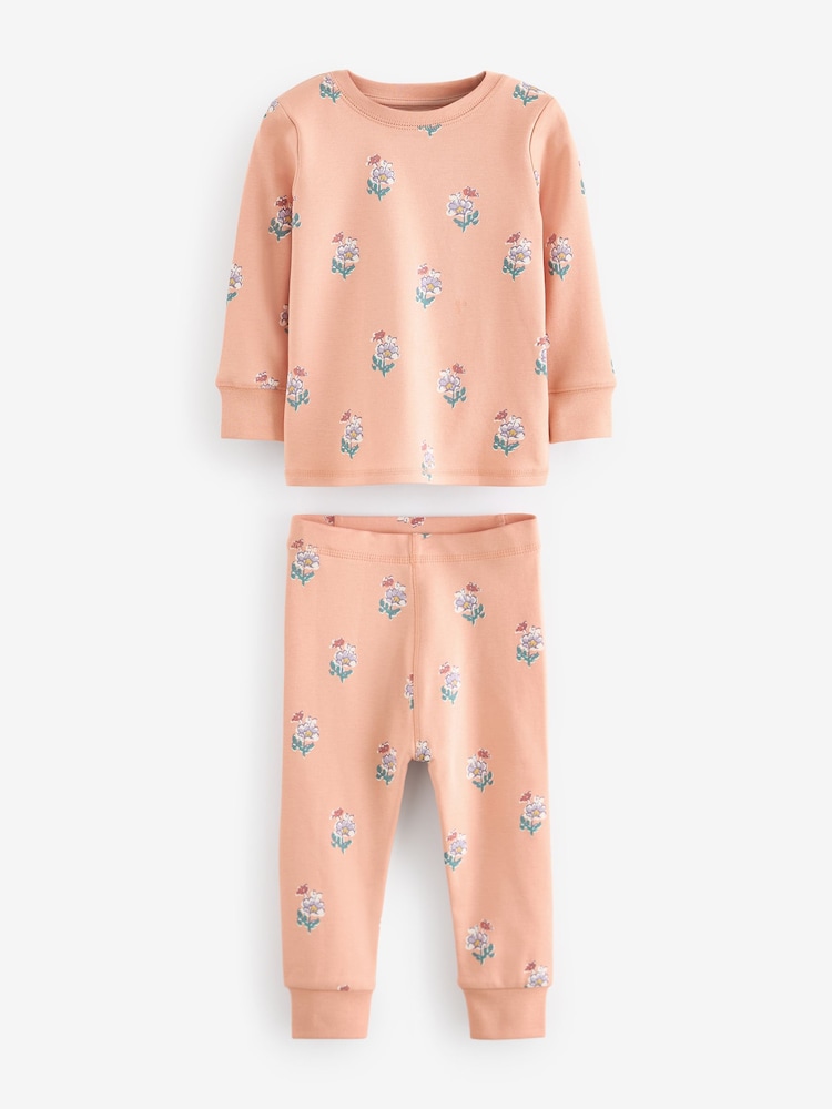 Bleu/ Peach/ Cream Ditsy - Pyjama Floral Snuggle 3 Pack (9mths-10yrs) - Image 7 of 10