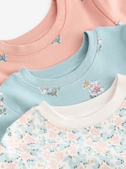 Bleu/ Peach/ Cream Ditsy - Pyjama Floral Snuggle 3 Pack (9mths-16yrs) - Image 9 de 10