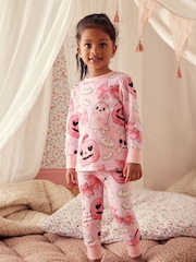 Pink Ghost Halloween Snuggle Pyjamas (9mths-12yrs) - Image 1 of 5