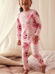 Pink Ghost Halloween Snuggle Pyjamas (9mths-12yrs) - Image 2 of 5