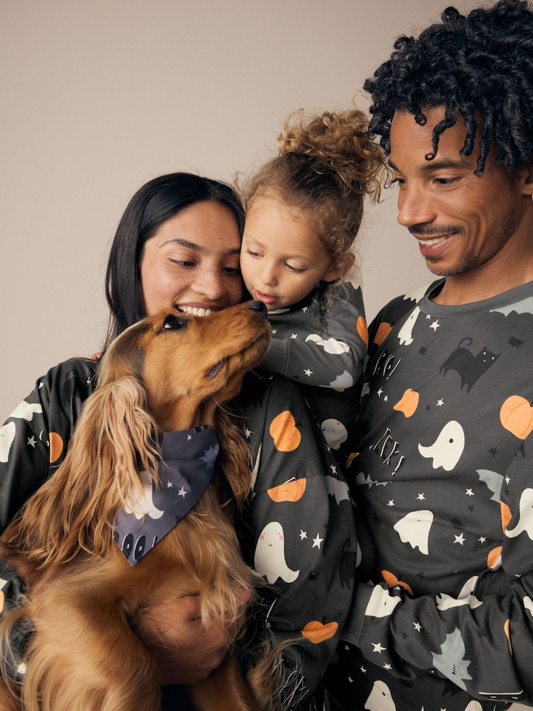 Grey Matching Family Halloween 100% Cotton Glow in the Dark Snuggle Pyjamas (9mths-12yrs) - Image 9 of 9