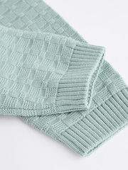 Mineral Blue Baby Textured Knit 100% Cotton Top and Leggings Set (0mths-3yrs) - Image 13 of 15