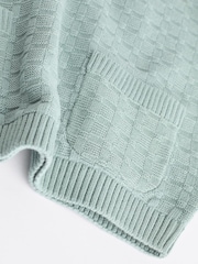 Mineral Blue Baby Textured Knit 100% Cotton Top and Leggings Set (0mths-3yrs) - Image 14 of 15