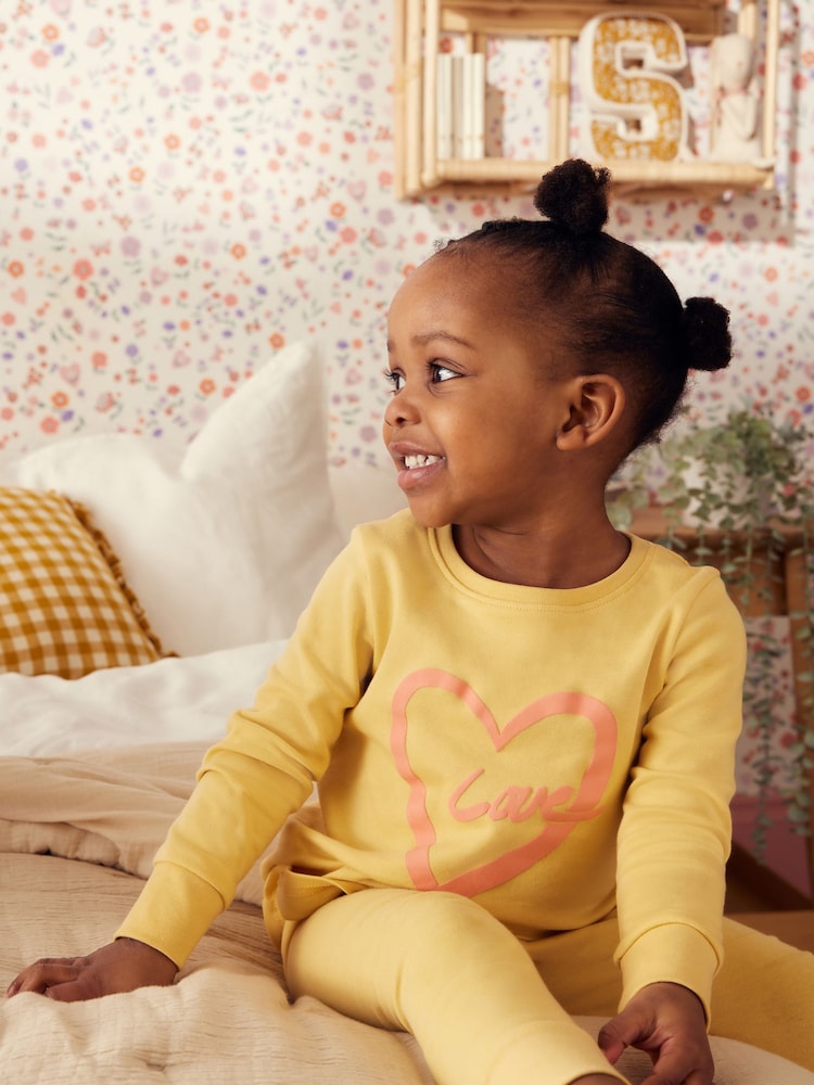 Slogan rose/jaune - Lot de 3 pyjamas confortables imprimés (9mois à12ans) - Image 3 of 9