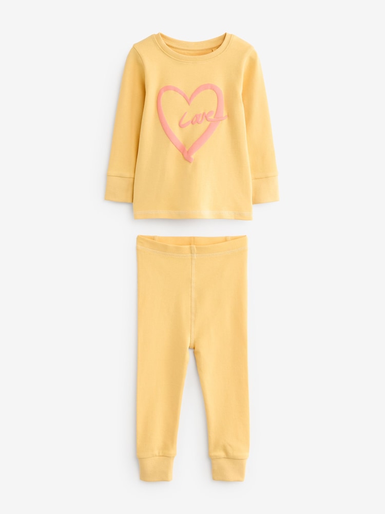 Slogan rose/jaune - Lot de 3 pyjamas confortables imprimés (9mois à12ans) - Image 7 of 9