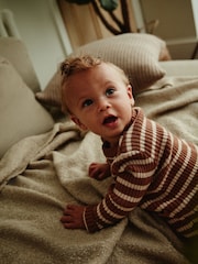 Brown Stripe Baby Knitted Rib Top and Leggings Set (0mths-2yrs) - Image 3 of 12