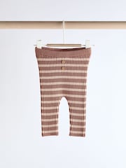 Brown Stripe Baby Knitted Rib Top and Leggings Set (0mths-2yrs) - Image 6 of 12