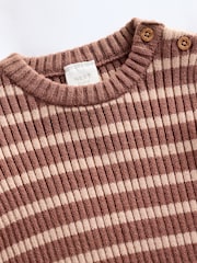 Brown Stripe Baby Knitted Rib Top and Leggings Set (0mths-2yrs) - Image 9 of 12