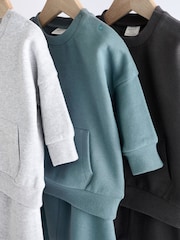 Grey/Blue Baby Sweatshirt and Joggers Set 6 Pack - Image 11 of 15