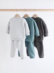 Grey/Blue Baby Sweatshirt and Joggers Set 6 Pack - Image 2 of 15