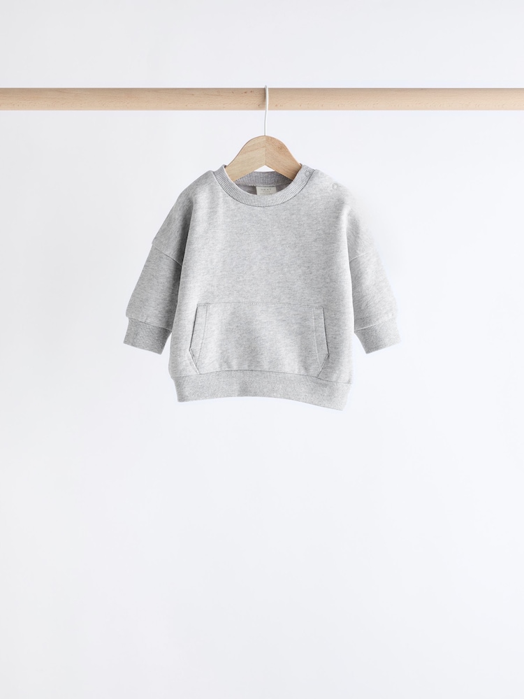 Grey/Blue Baby Sweatshirt and Joggers Set 6 Pack - Image 3 of 15