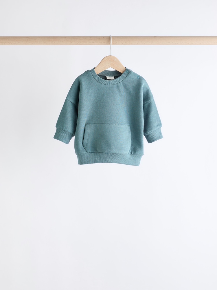 Grey/Blue Baby Sweatshirt and Joggers Set 6 Pack - Image 7 of 15