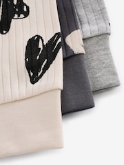 Charocal/siva/Cream srce; srčast - rožast vzorec mehek in prijeten na dotik Pyjamas 3 Pack (9mths-12yrs) - Slika 10 iz 12