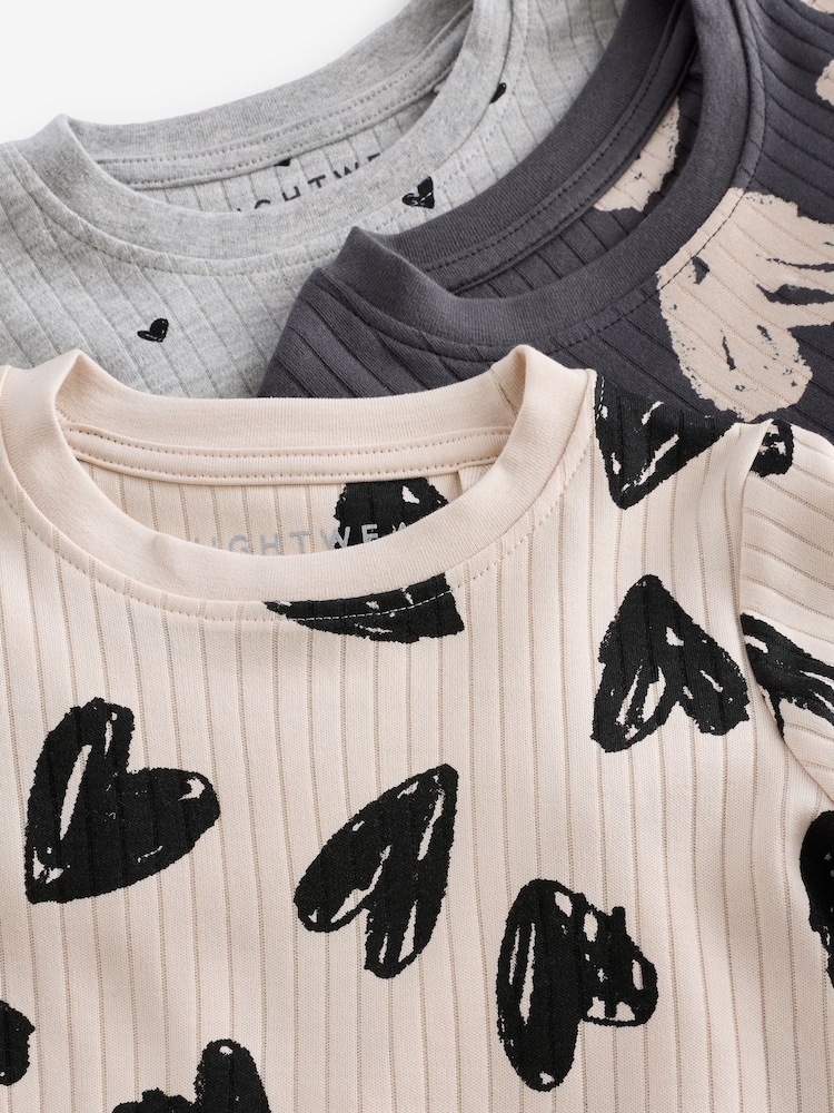 Charocal/Grey/Cream Cœur - Pyjama Floral Snuggle 3 Pack (9mths-12yrs) - Image 12 de 12 Charocal/Grey/Cream Cœur - Pyjama Floral Snuggle 3 Pack (9mths-12yrs) - Image 12 de 12