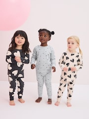 Charocal/siva/Cream srce; srčast - rožast vzorec mehek in prijeten na dotik Pyjamas 3 Pack (9mths-12yrs) - Slika 2 iz 12
