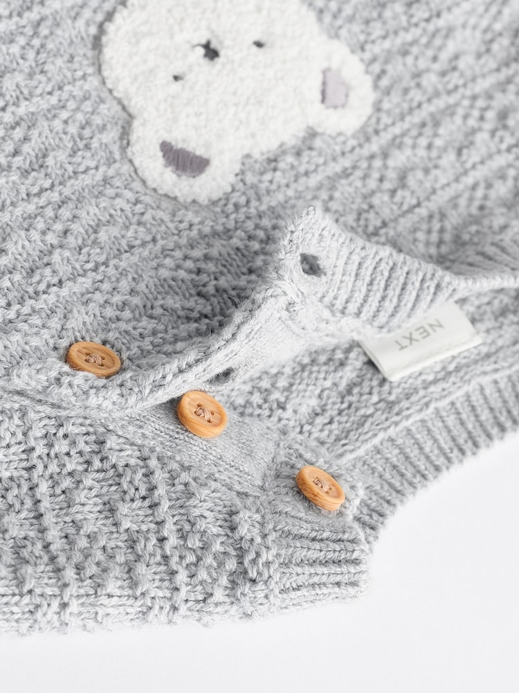 Grey Bear Baby Knitted 100% Cotton Top and Leggings Set (0mths-2yrs) - Image 10 of 11