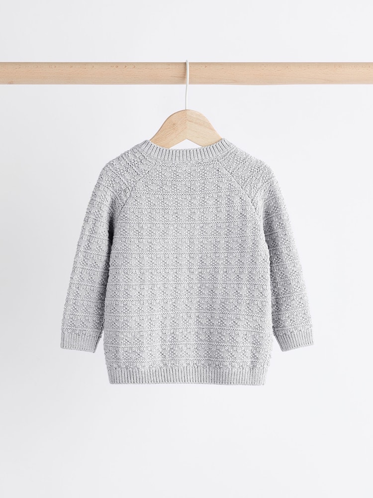 Grey Bear Baby Knitted 100% Cotton Top and Leggings Set (0mths-2yrs) - Image 5 of 11