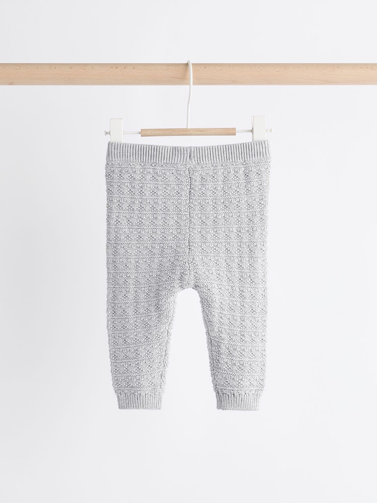 Grey Bear Baby Knitted 100% Cotton Top and Leggings Set (0mths-2yrs) - Image 6 of 11