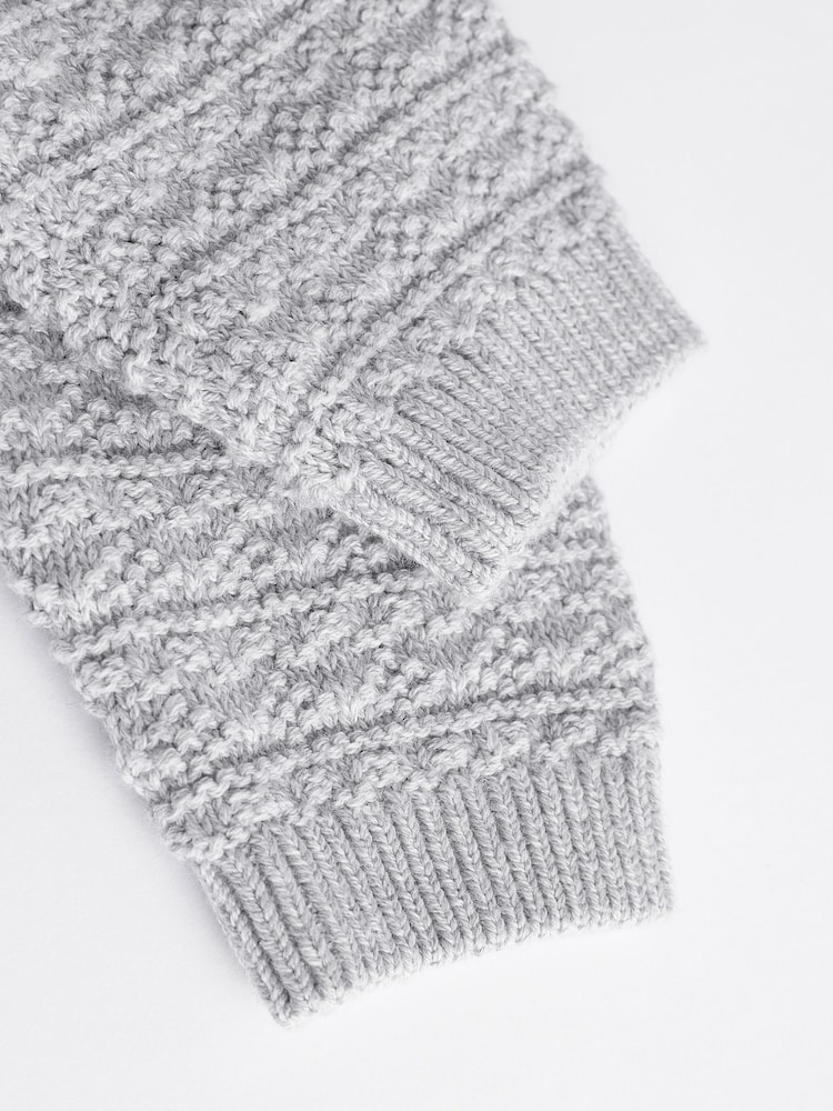 Grey Bear Baby Knitted 100% Cotton Top and Leggings Set (0mths-2yrs) - Image 9 of 11