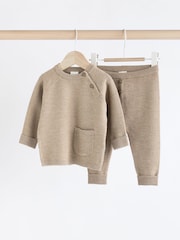 Neutral Knitted Top and Leggings Baby Set (0mths-2yrs) - Image 1 of 14